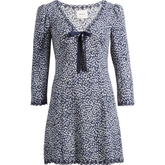 Reformation Dresses & Skirts - NWT reformation Posey Neck Bow Half Sleeve V-Neck Mini Dress